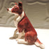 Ceramic border collie dog sculpture, red
