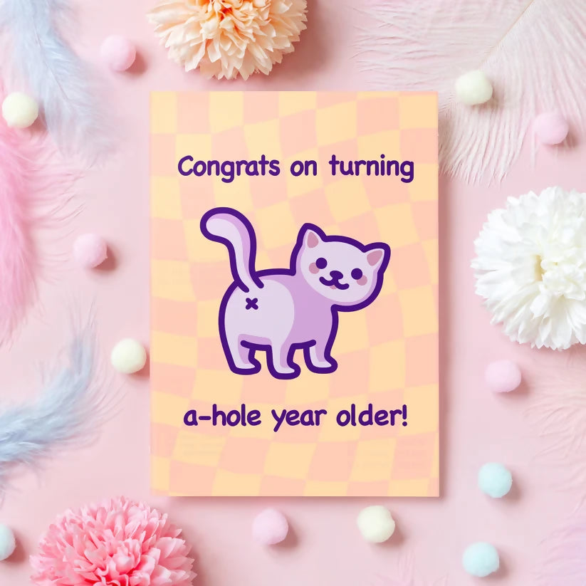 A Year Older - Cats Greetings Card
