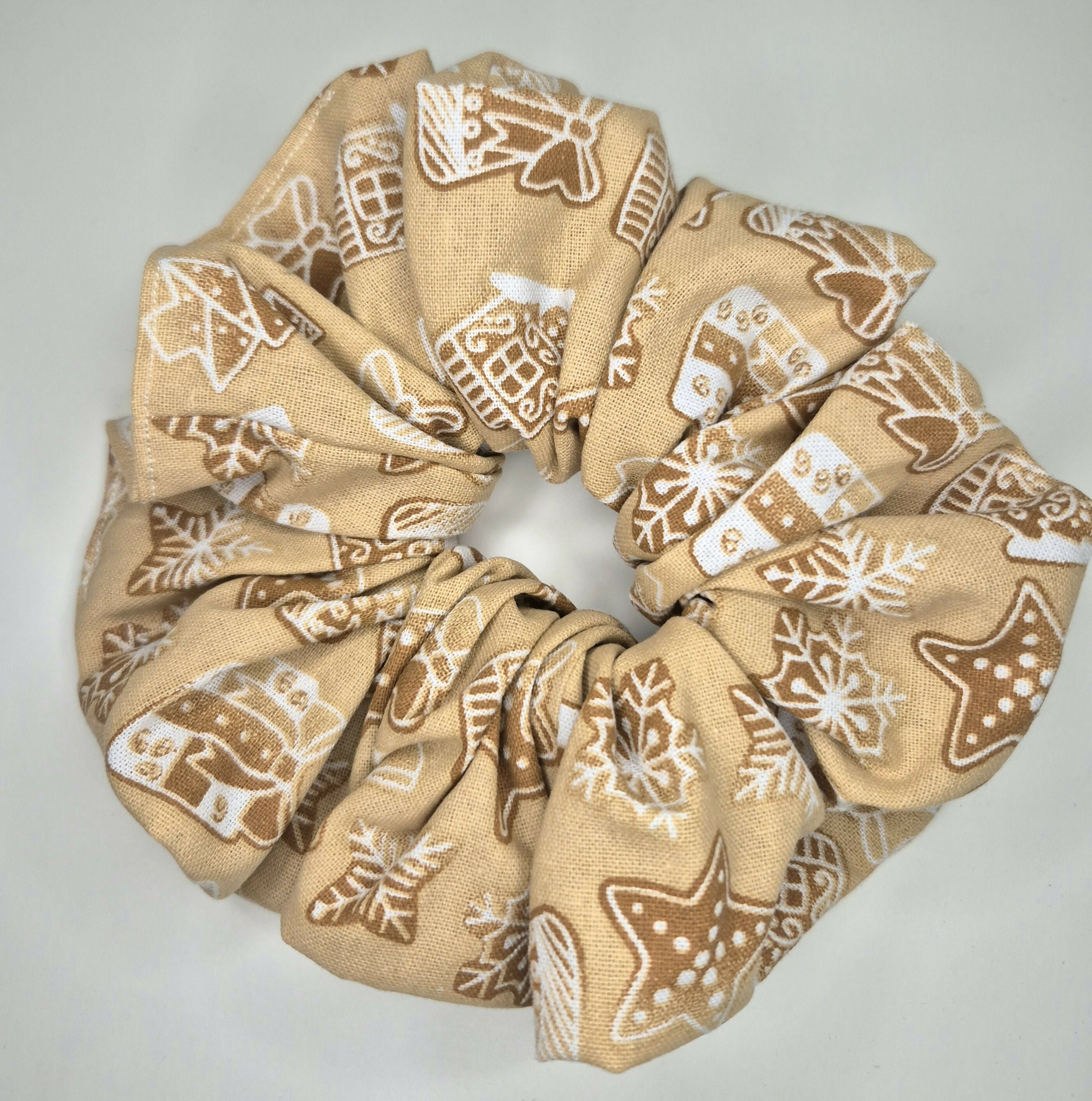 100% Cotton Christmas Festive Large Scrunchie - Various Designs