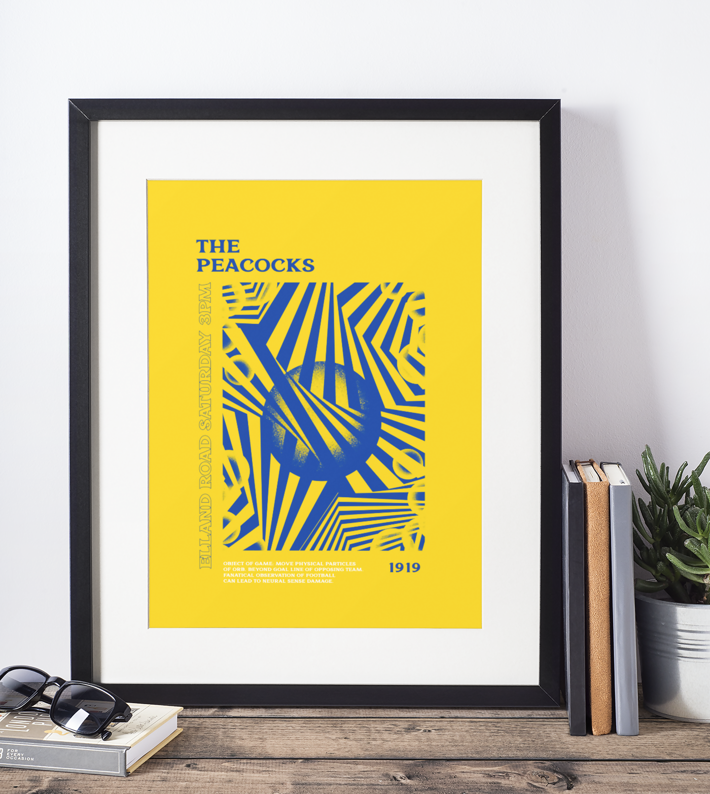 Leeds United - Inspired Psychedelic Art Print in Yellow