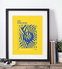 Leeds United - Inspired Psychedelic Art Print in Yellow