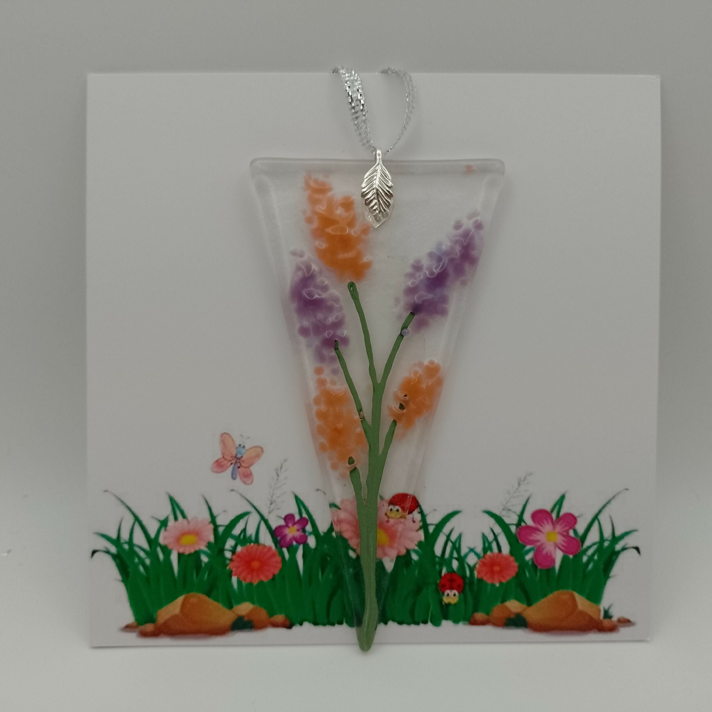 Fused Glass Flower Card