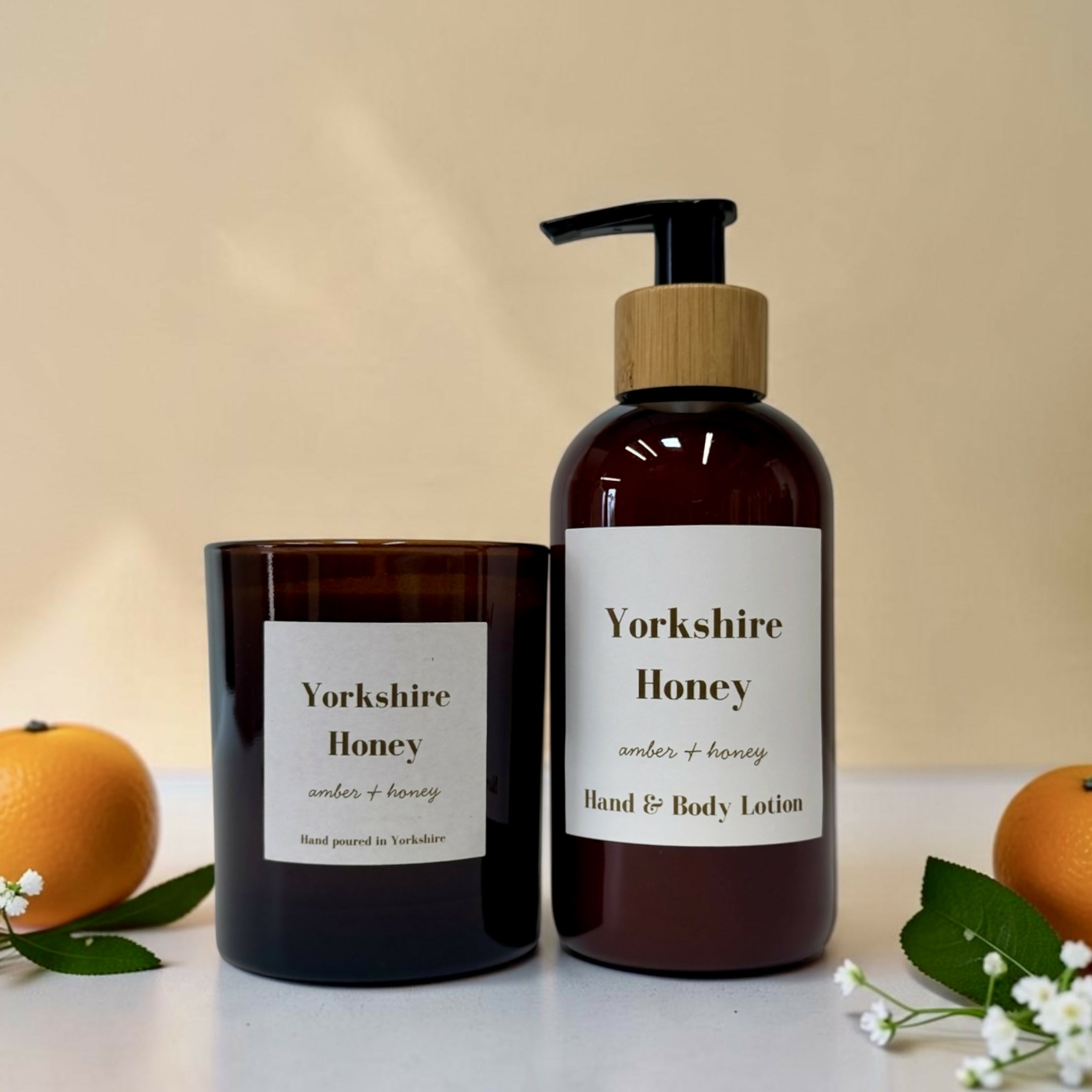 Yorkshire Honey - Amber and Honey Candle and Hand Care Gift Set