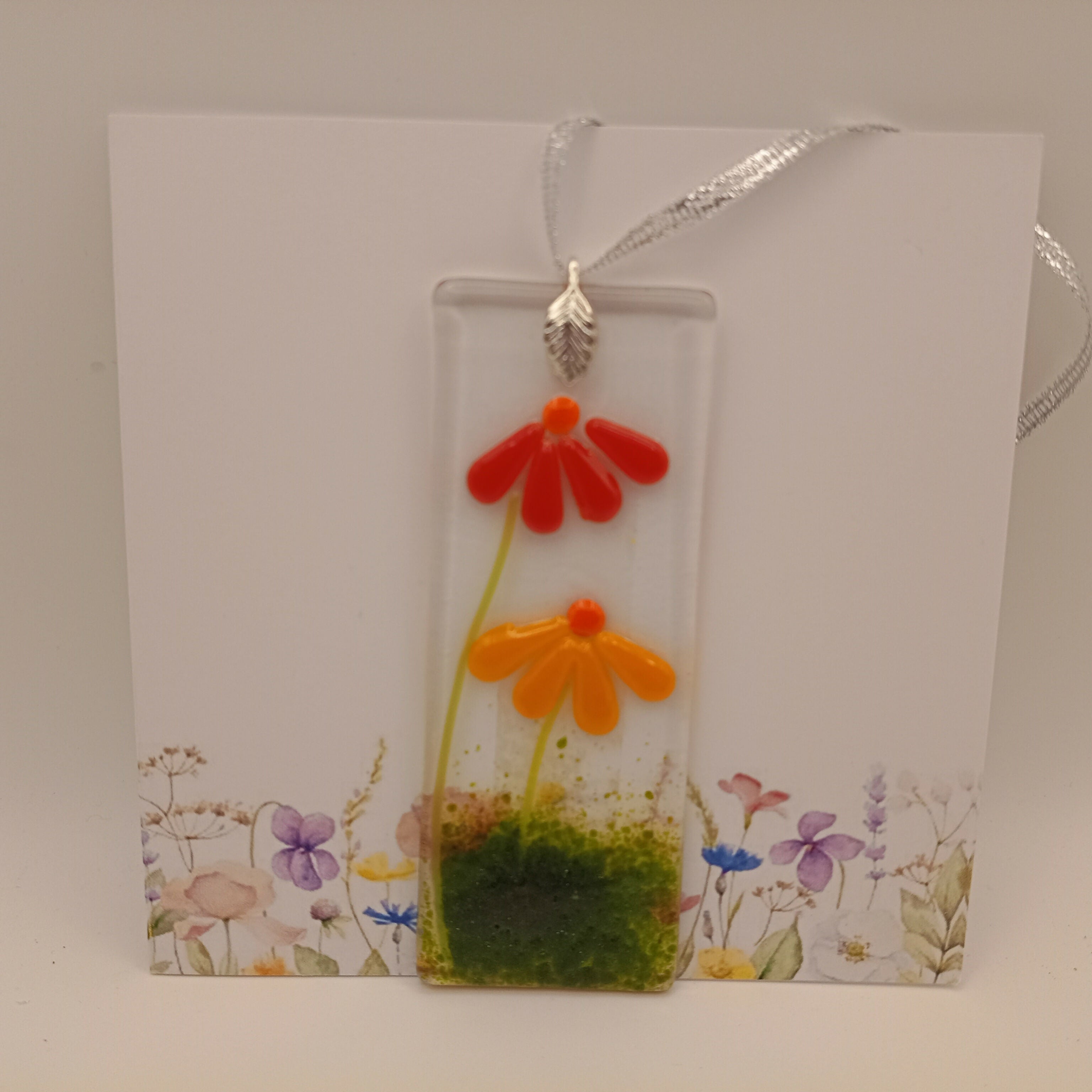 Fused Glass Flower Card
