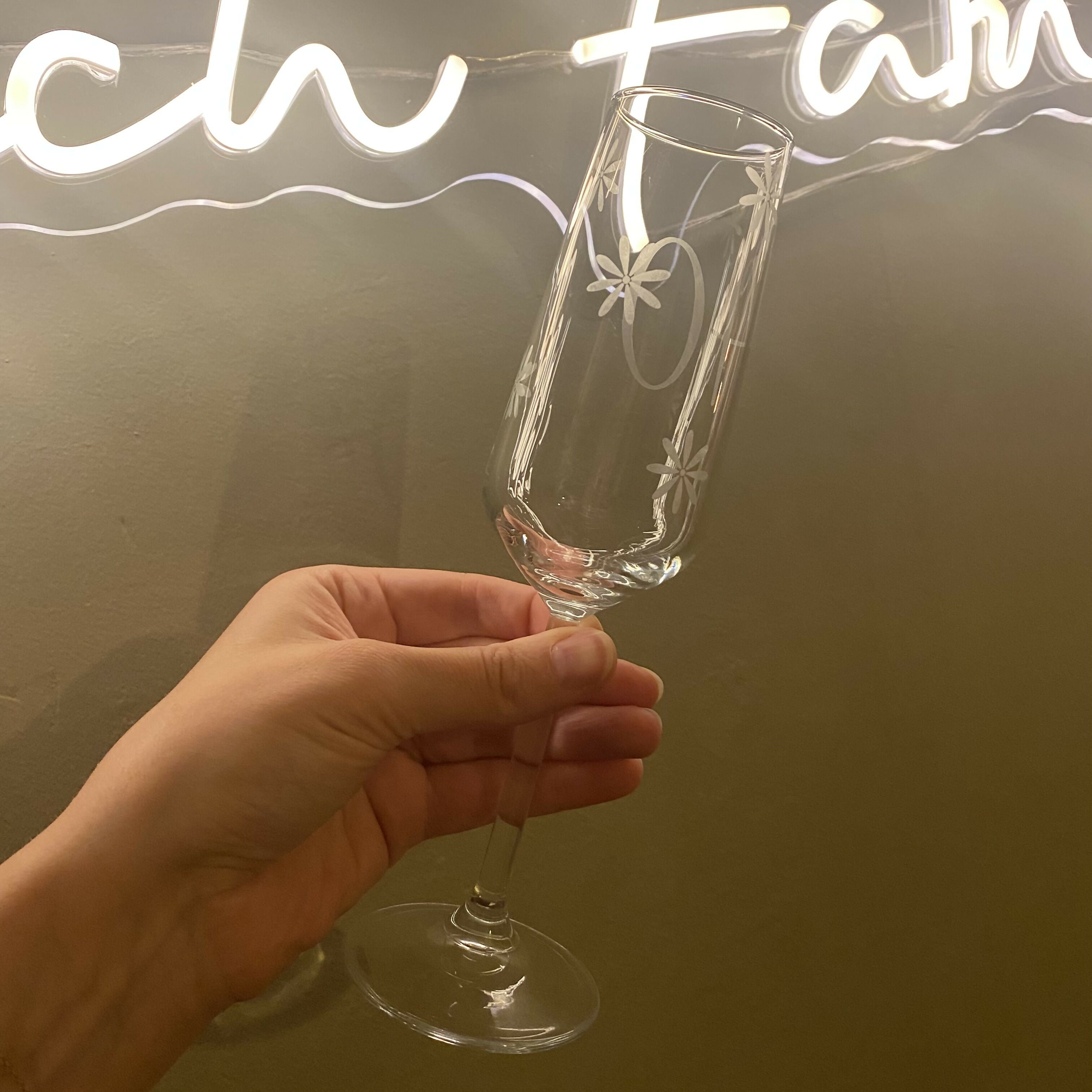 Etched Champagne Glass - 40