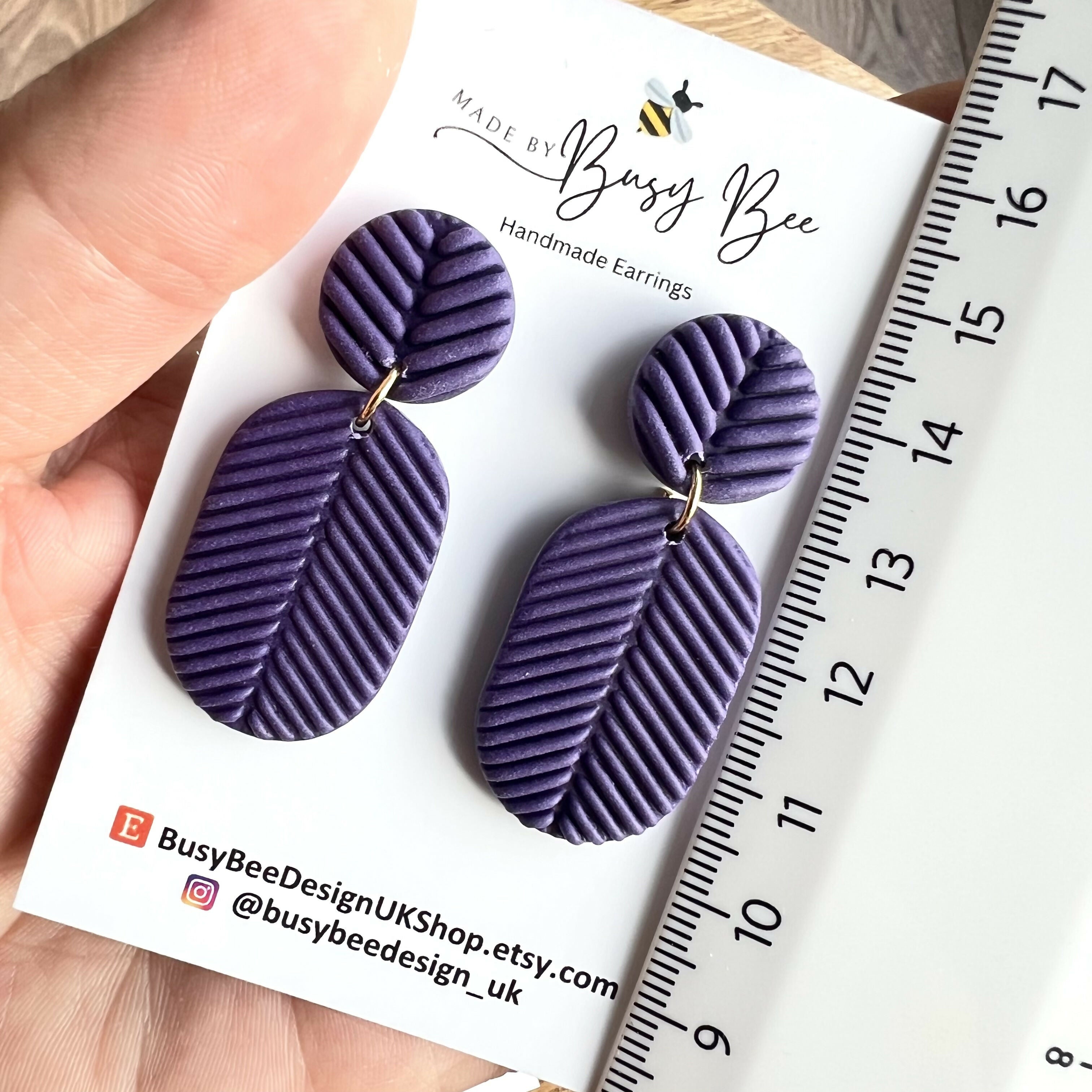 Statement Dangle Earrings – Polymer Clay Textured Earrings, Modern Geometric Earrings, Handmade Clay Jewellery