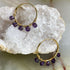 Handmade Gold Vermeil Amethyst Beaded Hoop Earrings