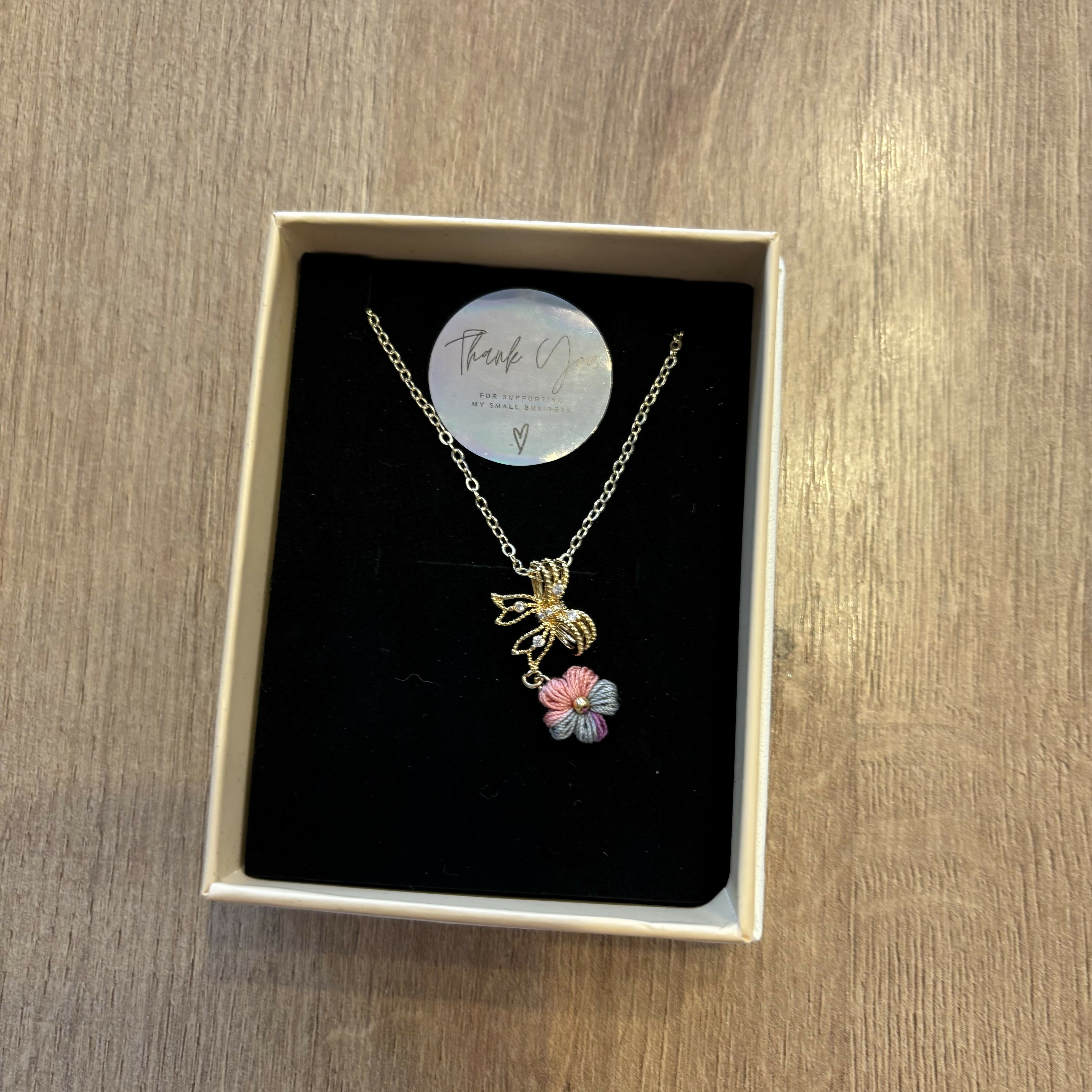 Micro Crochet Flower Necklace