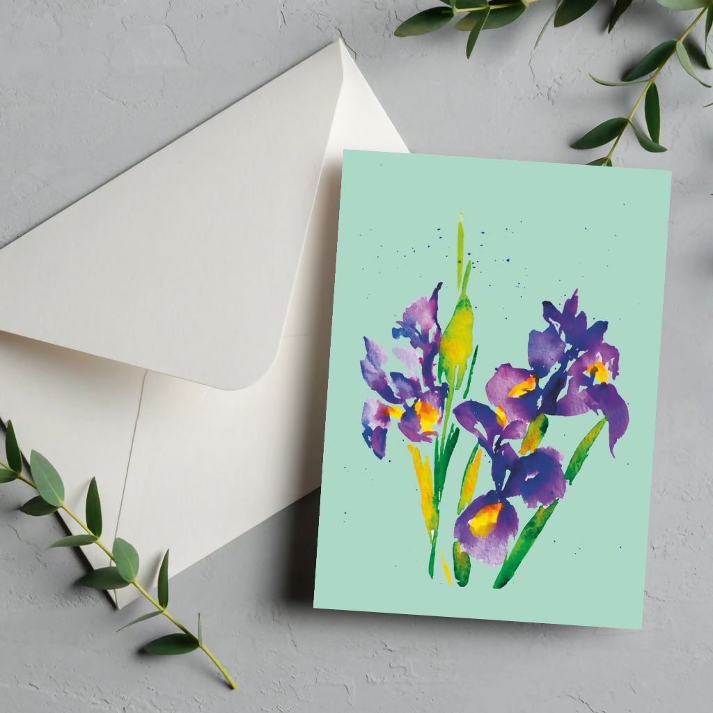 Iris Greetings Card