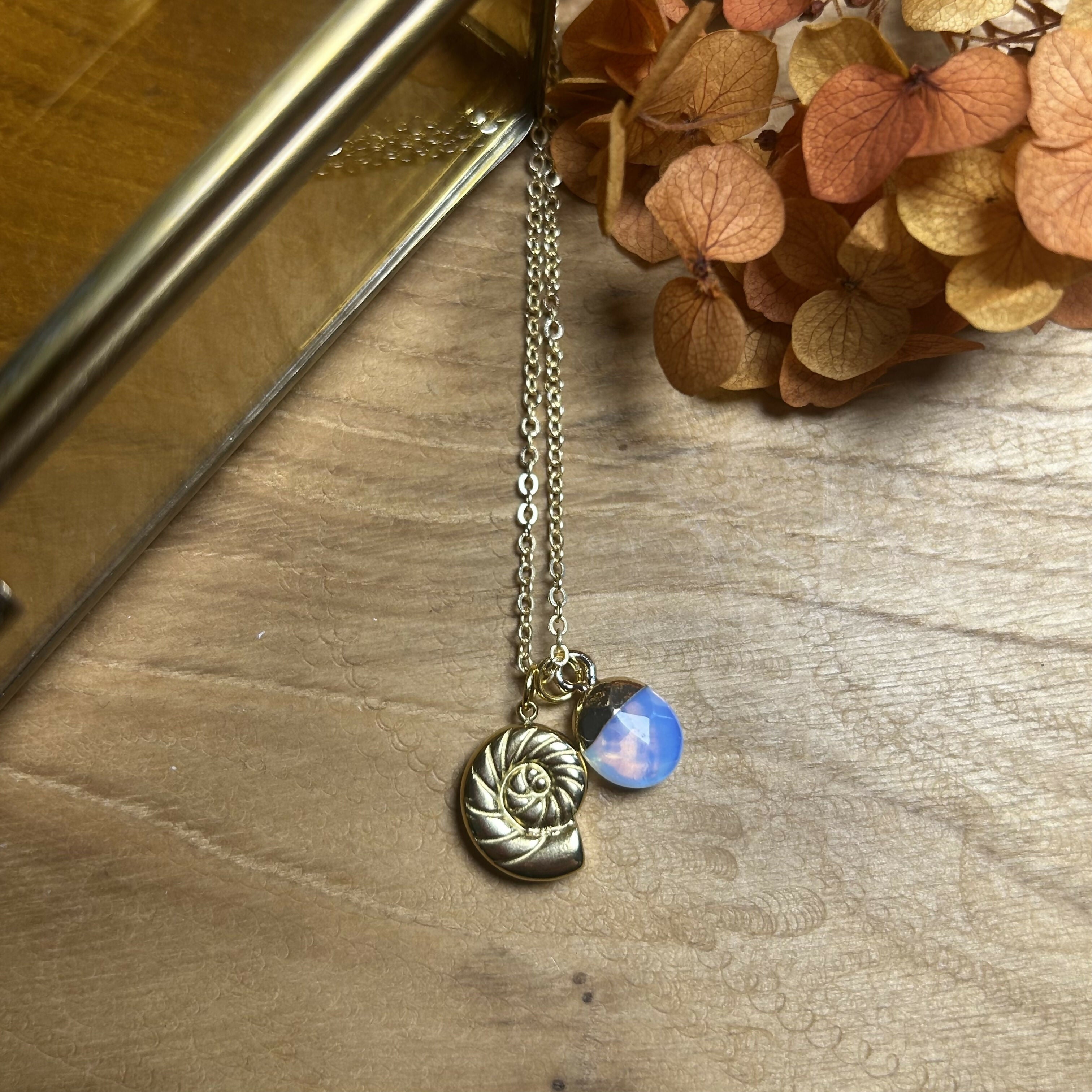 Stunning Shell & Opalite Charm Necklace