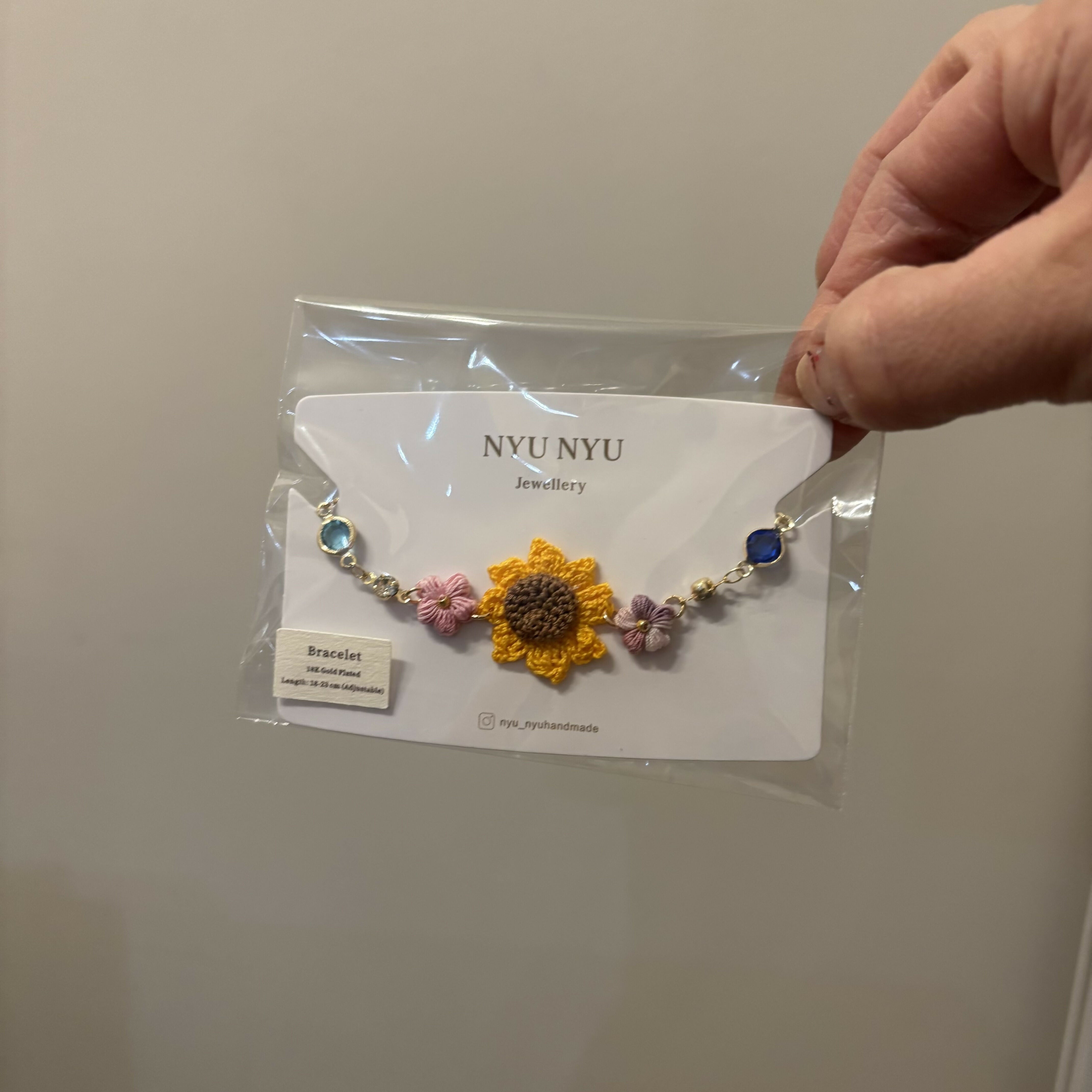 Micro Crochet Flower Sunflower Bracelet