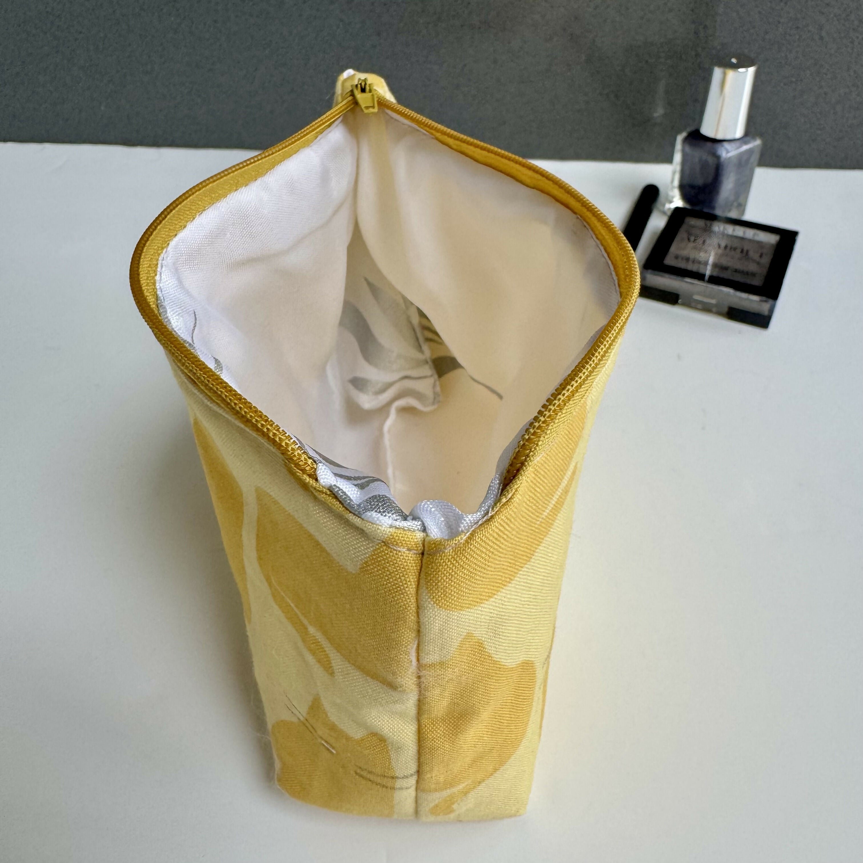 Small Make Up Bag - Mustard Cats