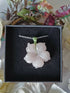 Rose Quartz Wire Wrapped Crystal Flower Necklace on Sterling Silver Chain