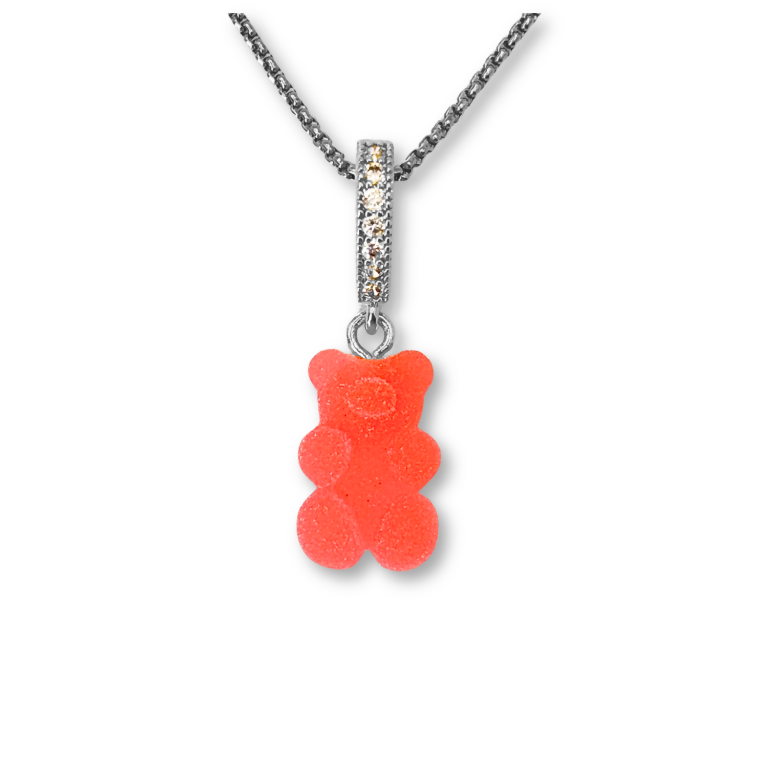 Sugar Coated Gummy Bear Pendant in Strawberry