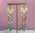 Dangly, Pastel Heart Rainbow Drop Earrings