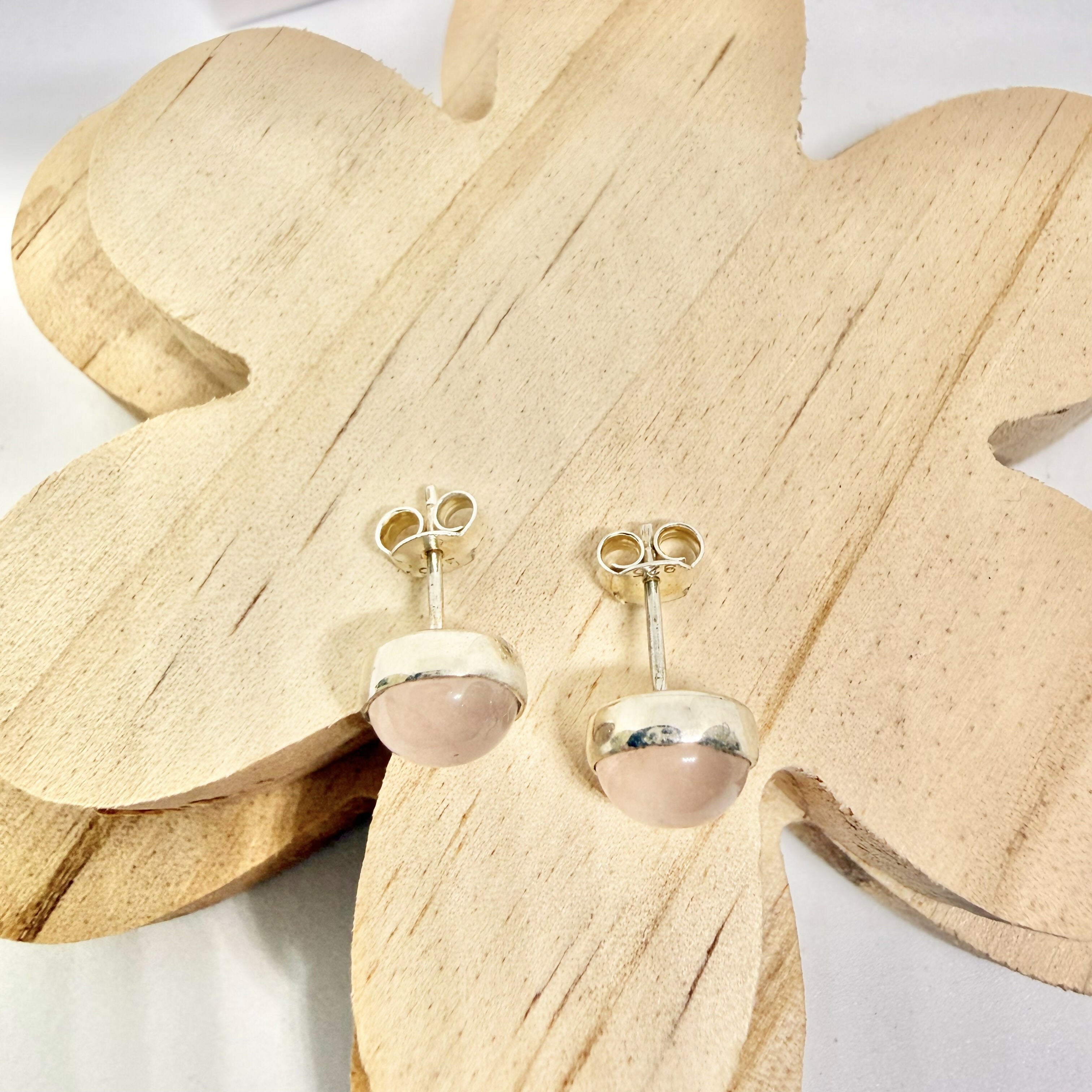 ROSE QUARTZ STUD EARRINGS