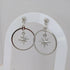 Chunky 3D Silver Star Circle Earrings on Silver Plated Stud