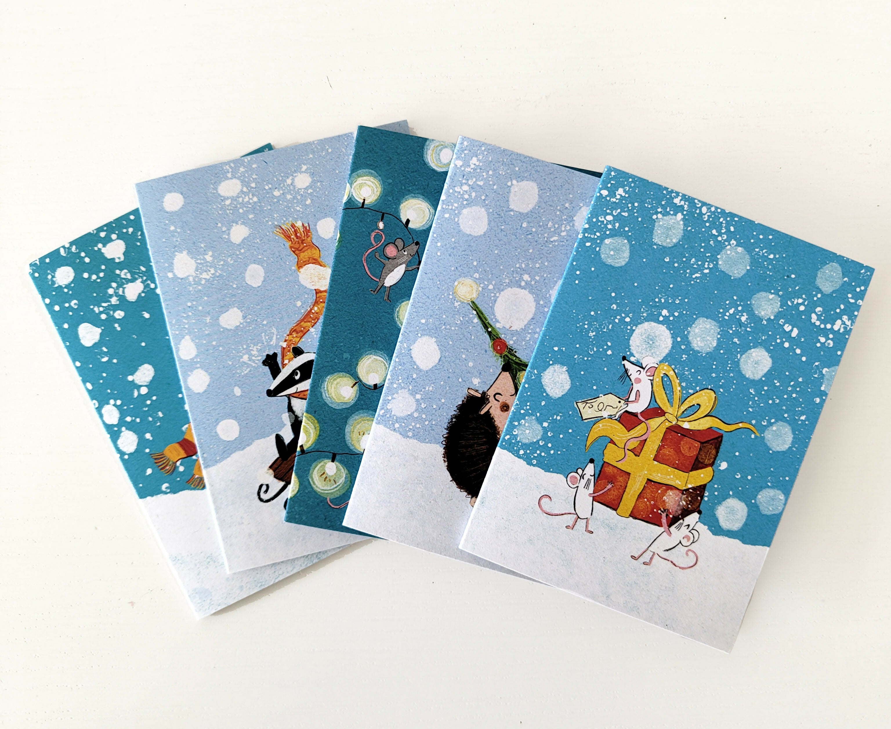 Set of 5 Mini Christmas Cards