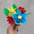 Origami Paper Flower Posy With Leaves
