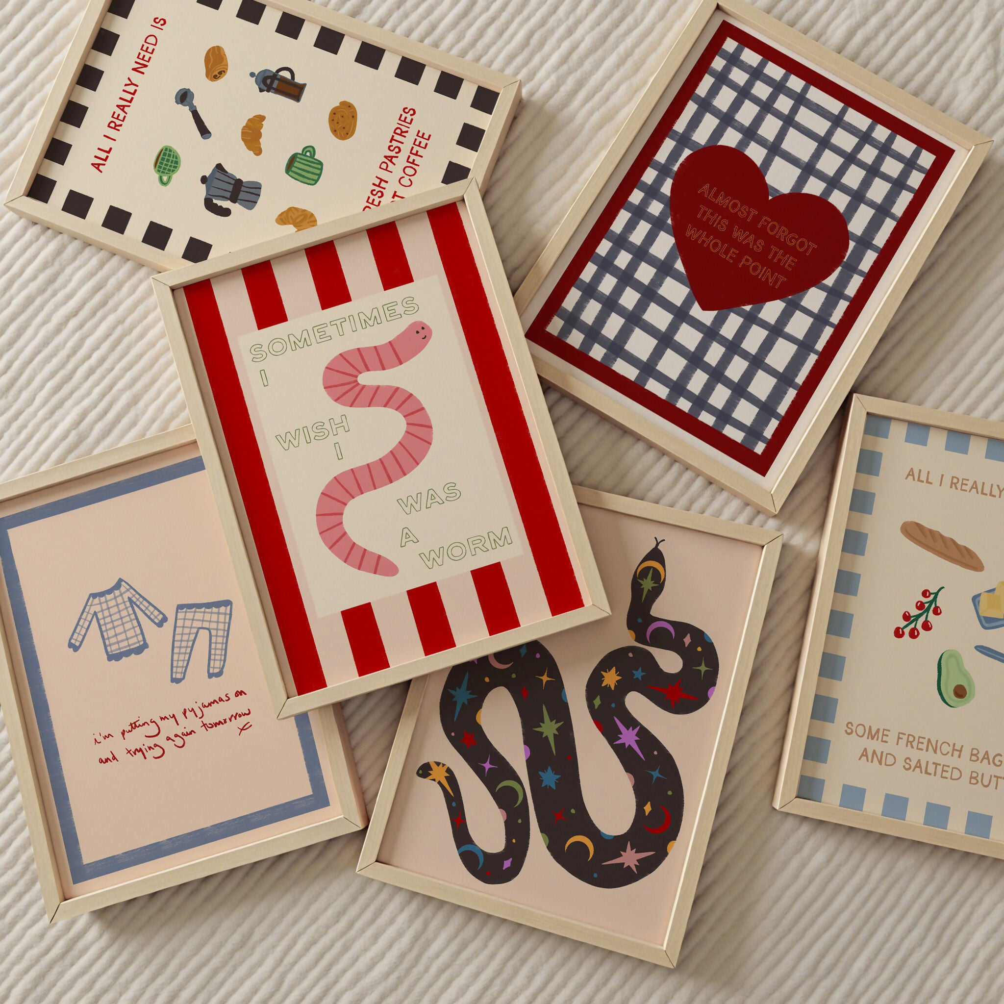 Sometimes I Wish I Was a Worm Print – Funny Hand Drawn Print