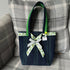 Unique Handcrafted Cute Denim Tote Bag Handbag Made From Upcycled Jeans With Flower Decoration