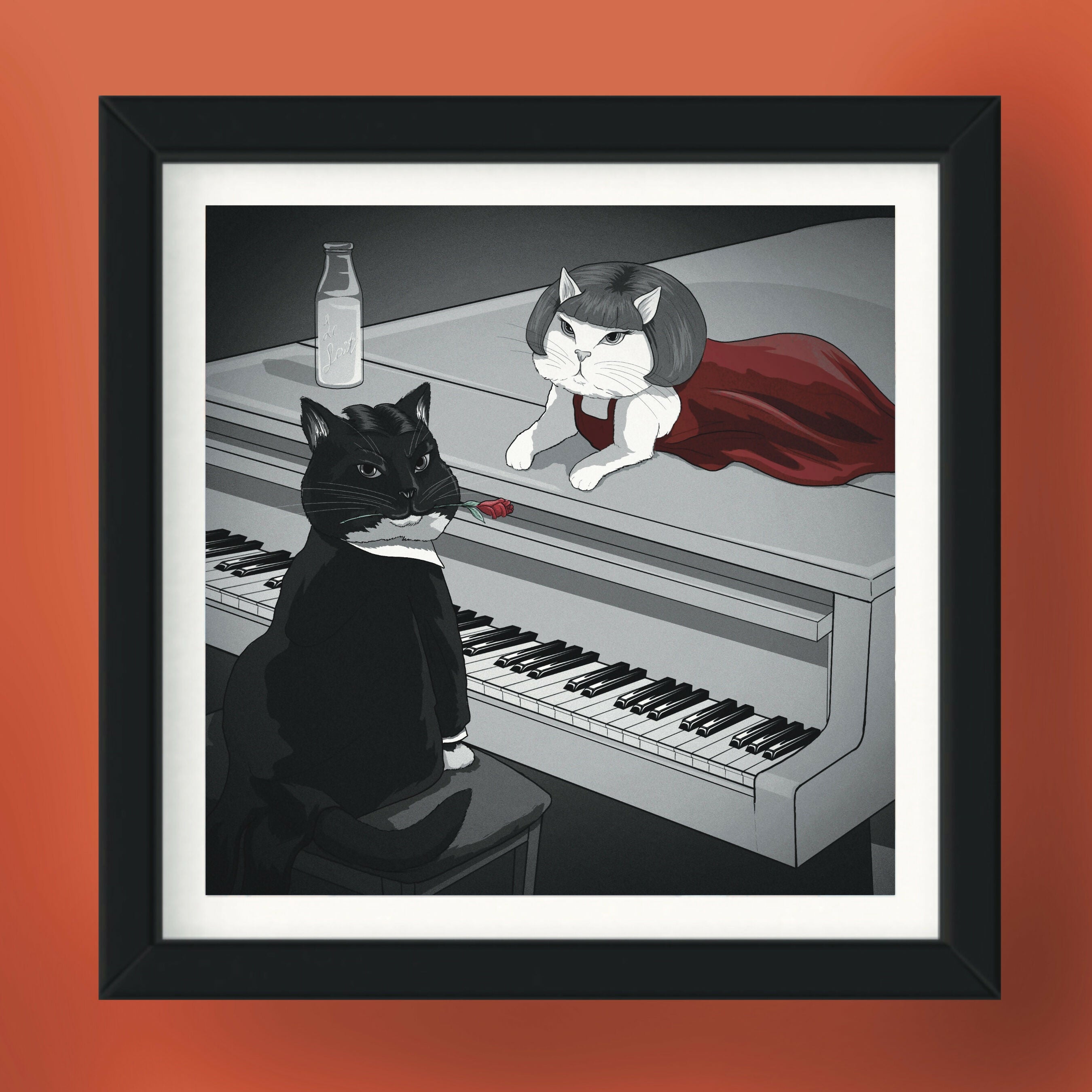 Square Frame - Cat Illustration