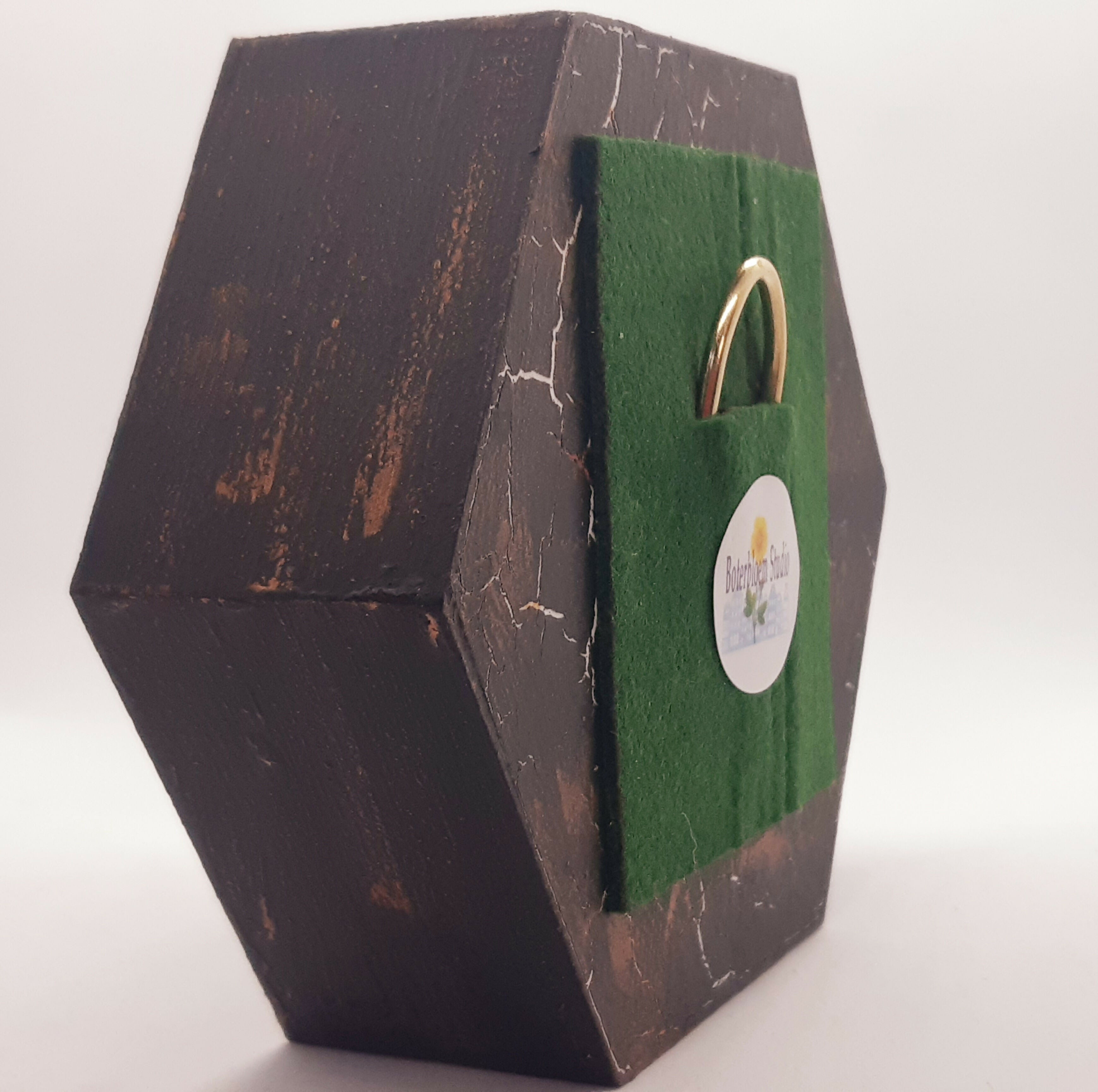 Shelf Clay Trinket Filled Hexagonal Diorama Decoration