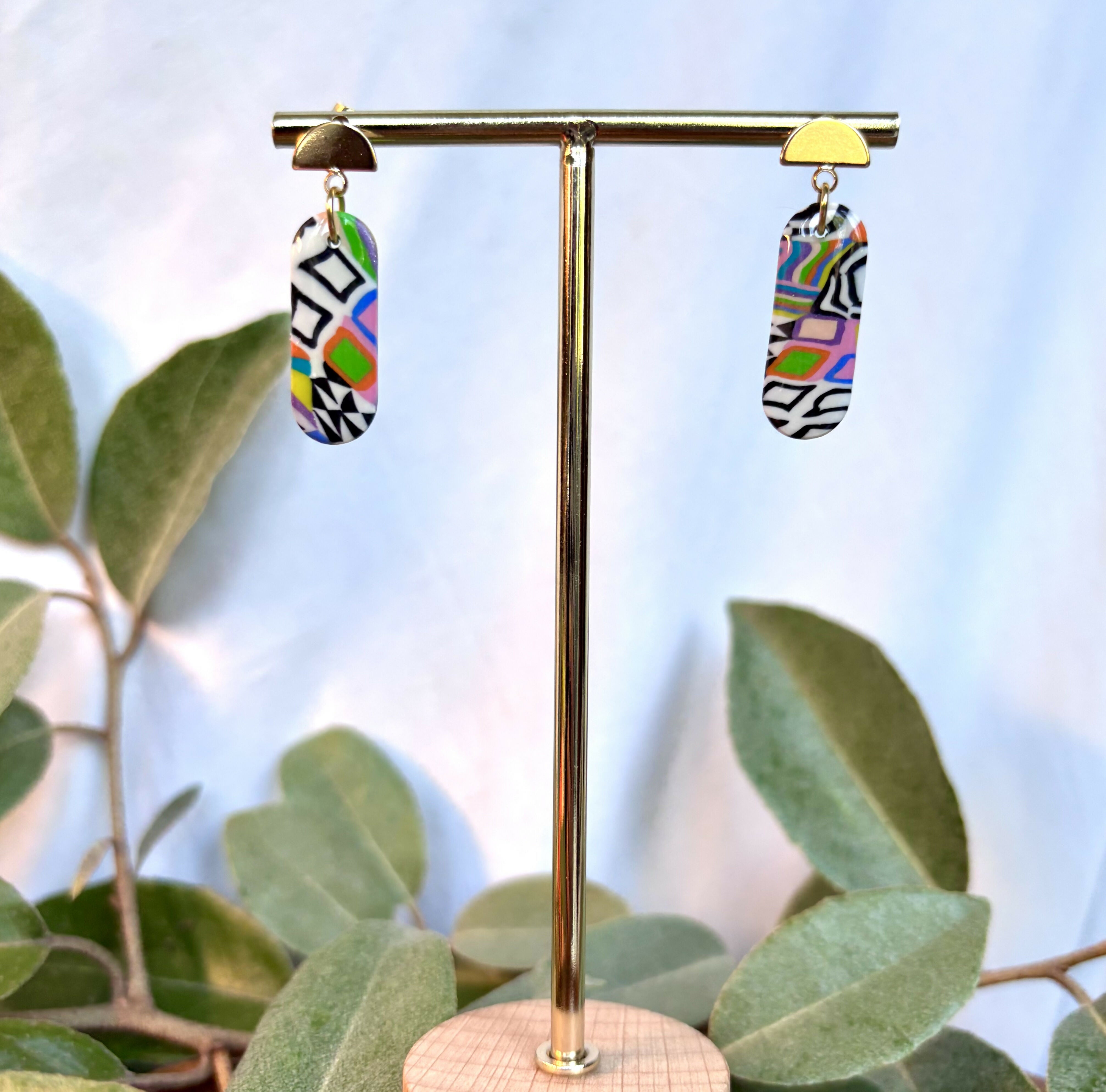 Funky Pattern Collection - Medium Dangles Polymer Clay Earrings