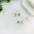 Pink Polka Dot Heart Stud Earrings
