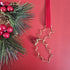 Christmas Holly Brass Wire Tree Hanging Decor With Rubellite Crystal