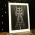 Pylon - 5x7 Hand Carved Lino Print On Card