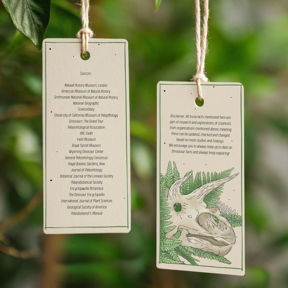 Triceratops & Ferns Compendium Tea Towel
