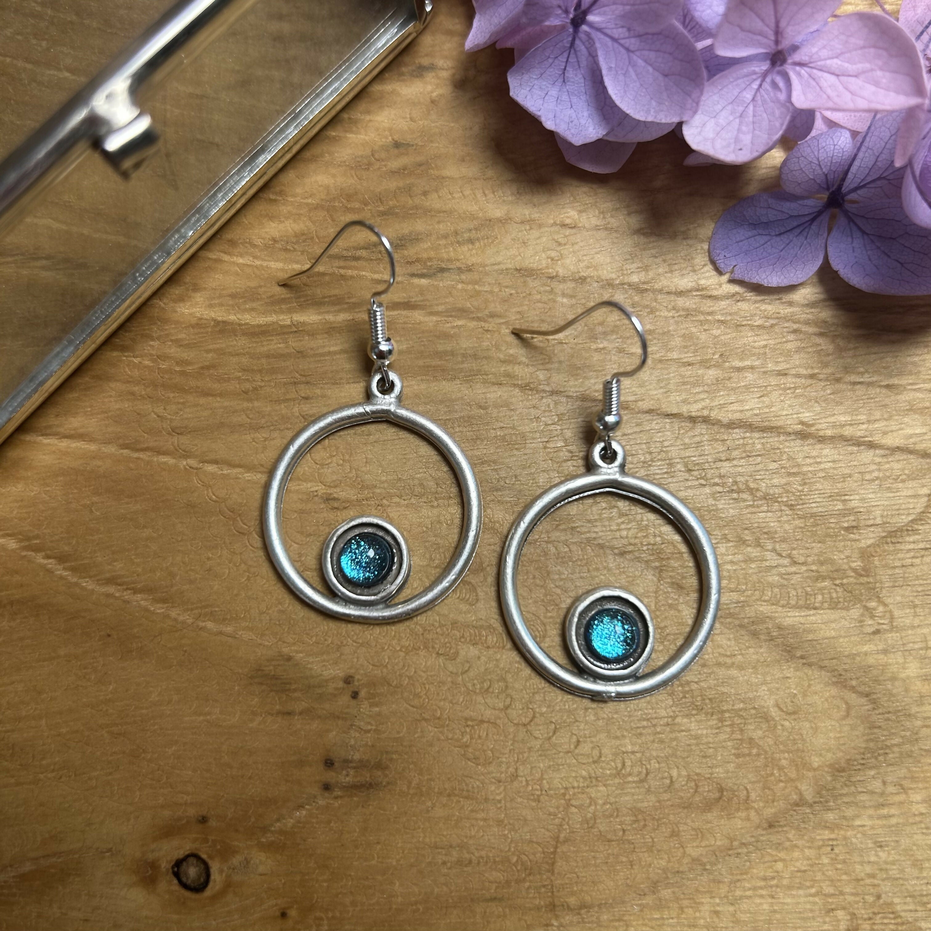 Stunning Circle & Turquoise Earrings