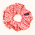 Cherry Red Floral Double Layer Scrunchie