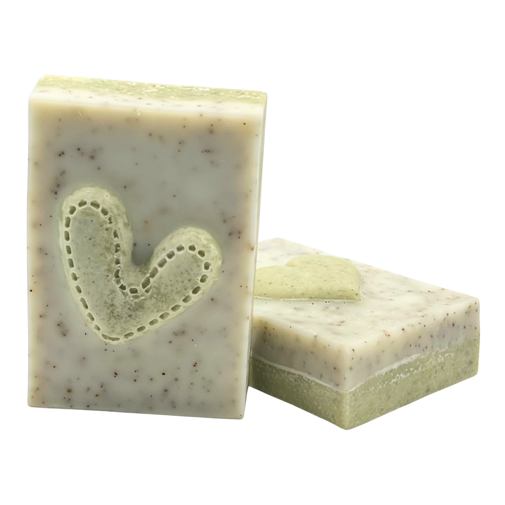 Handmade Vegan Salt Soap Bar Eucalyptus & Peppermint Heart-Shaped 100g