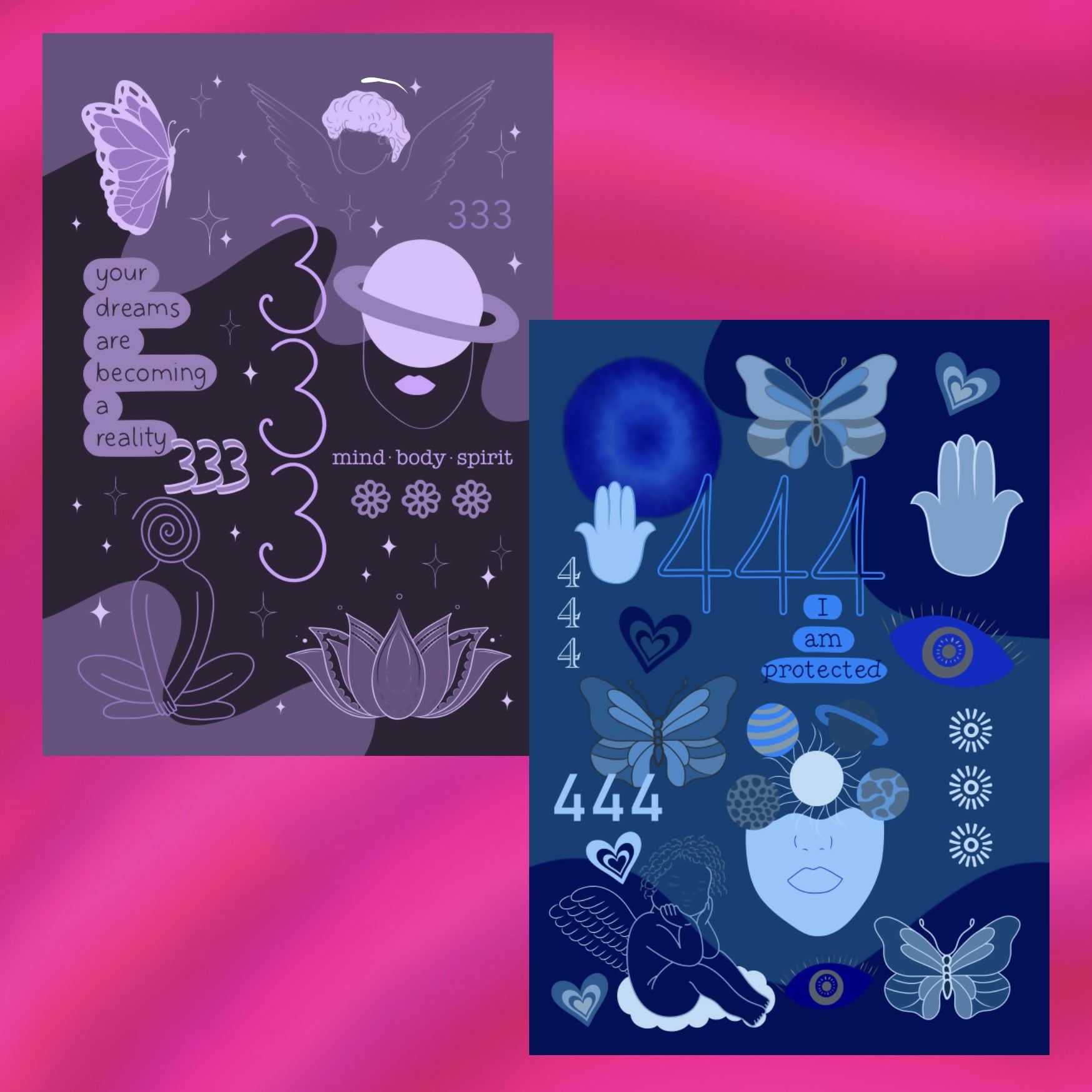 2 Faded A4 Prints | Scrapbooking | Collage Making | 333 444 Angel Numbers