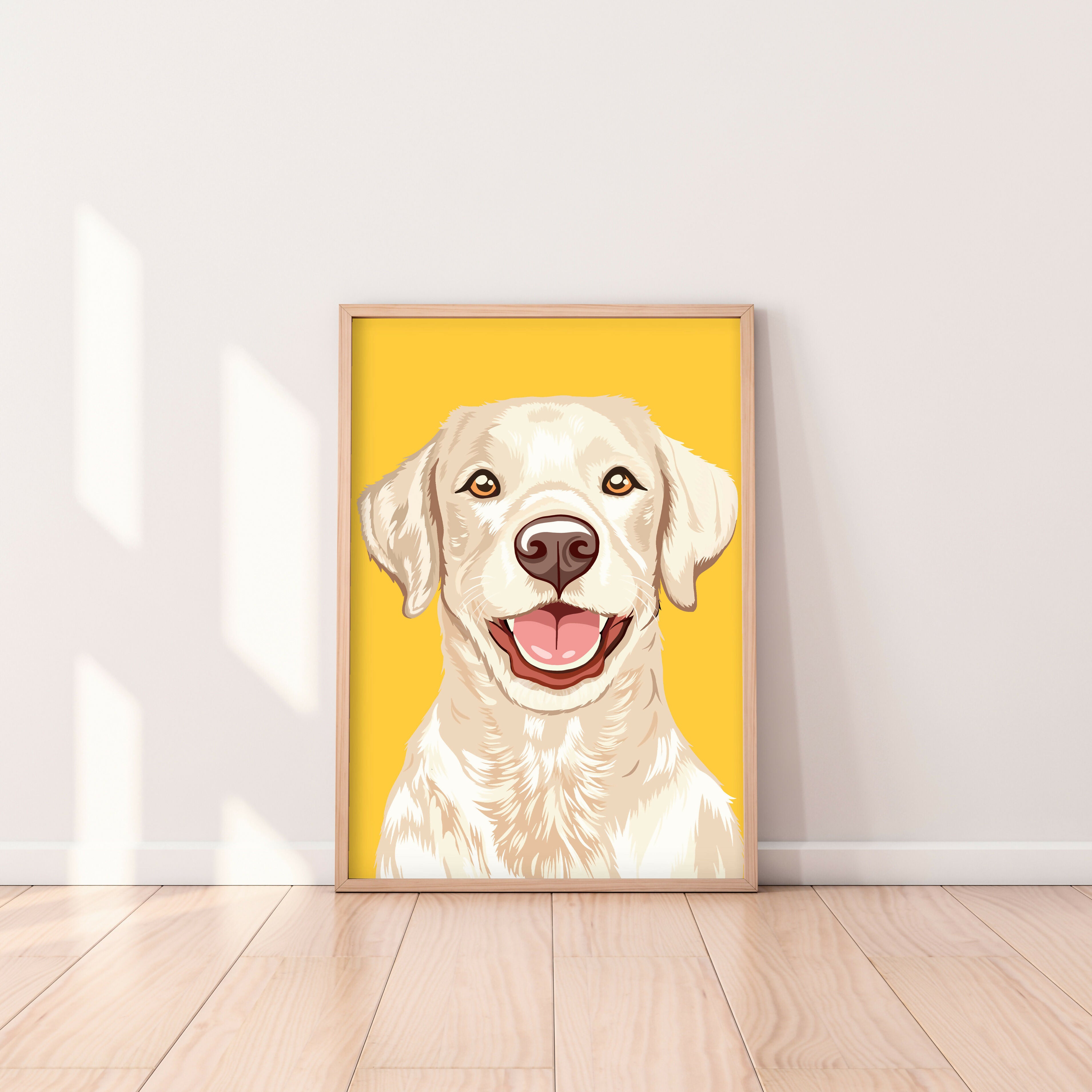 Labrador Blonde White Dog Art Print