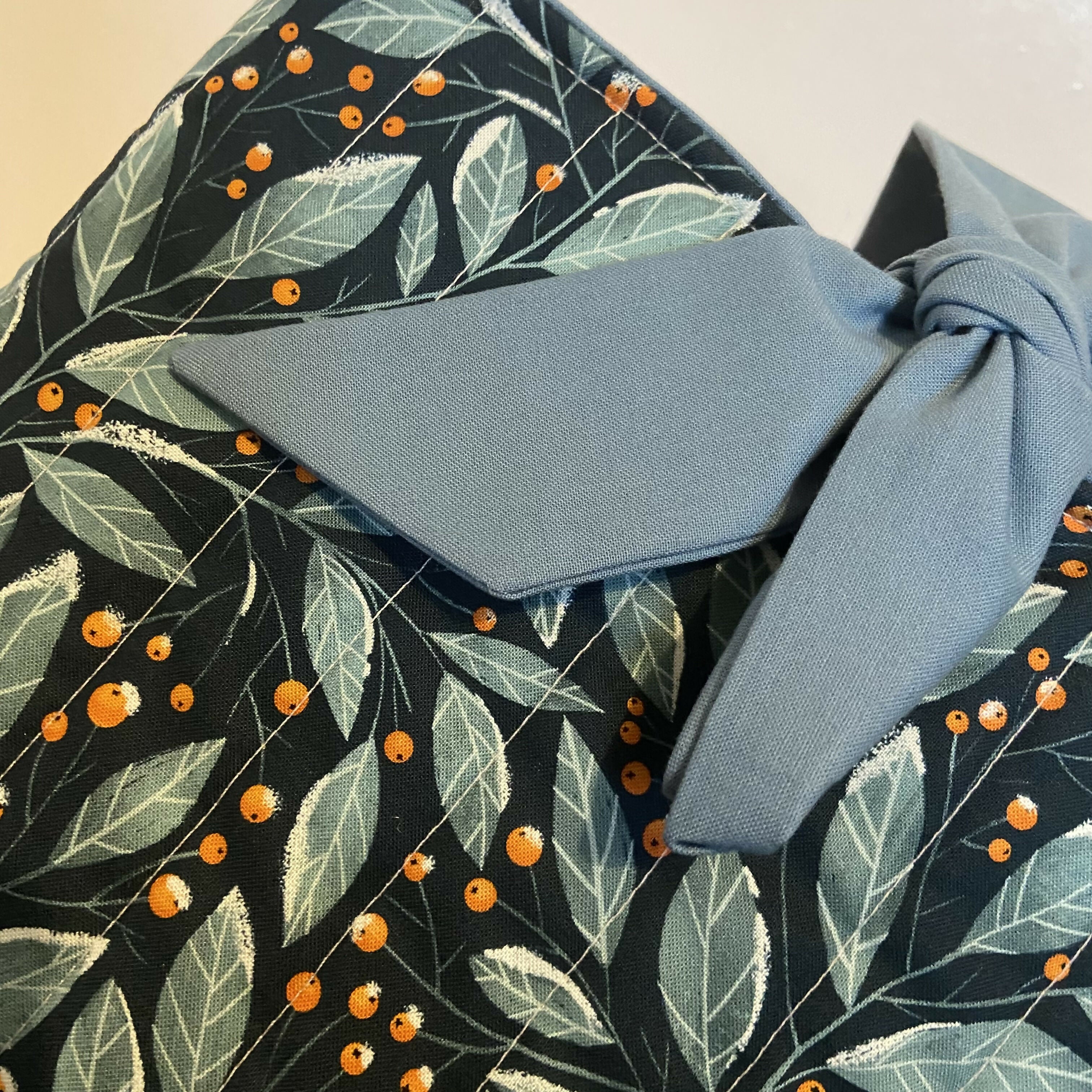 Navy Festive Berry Design Book Pouch