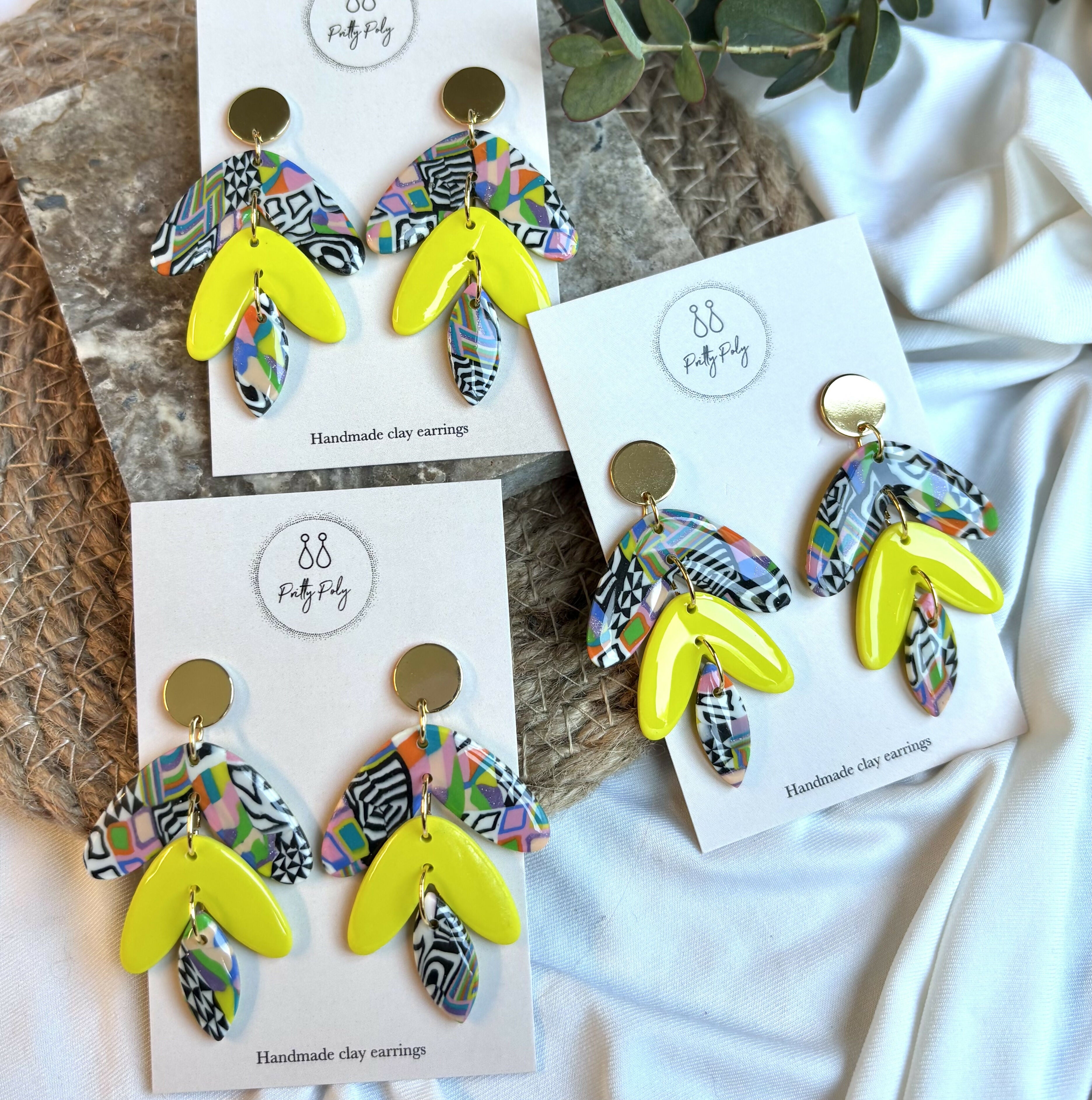 Funky Pattern Collection - Dazzle Dangles Polymer Clay Earrings