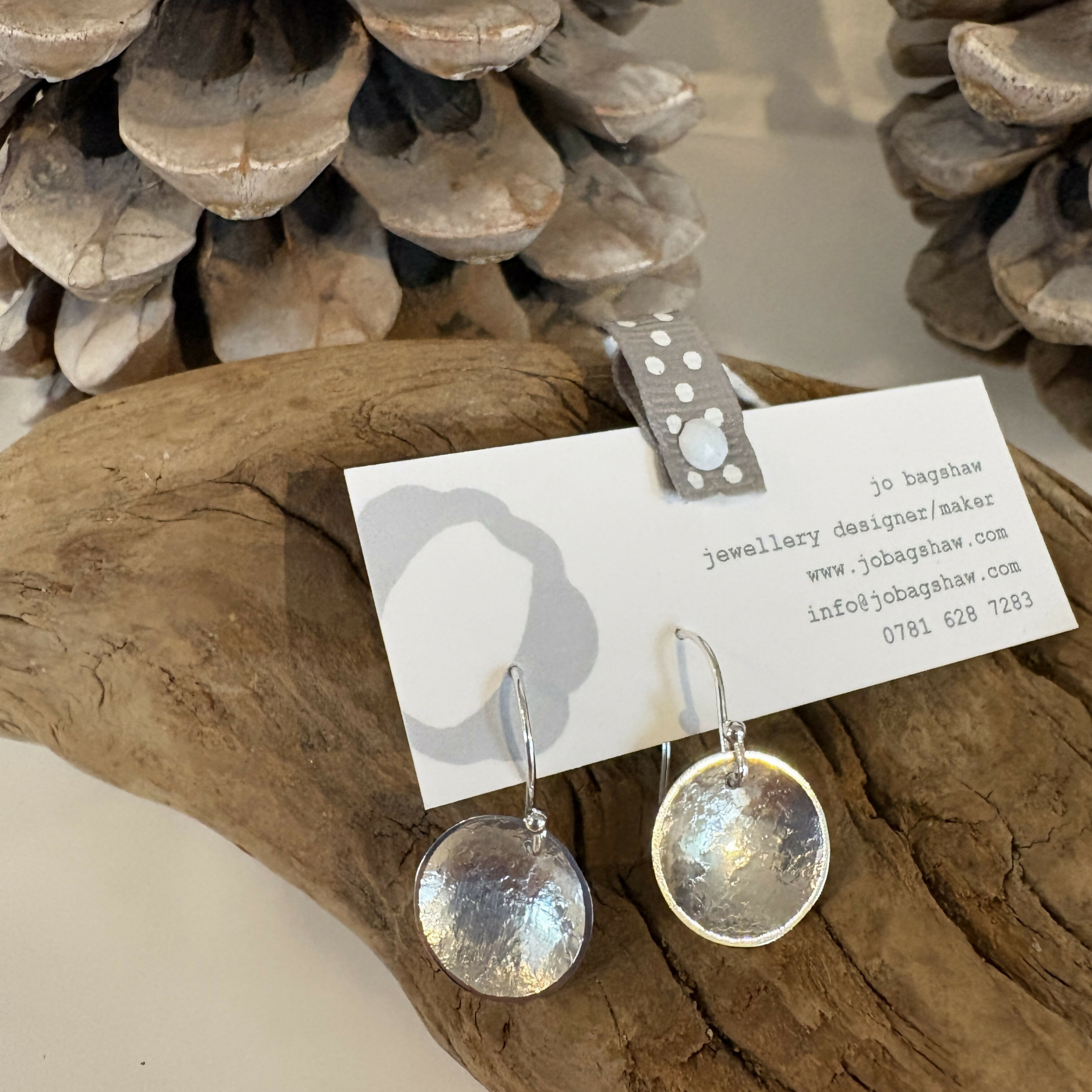 Sterling Silver Dome Drop Earrings