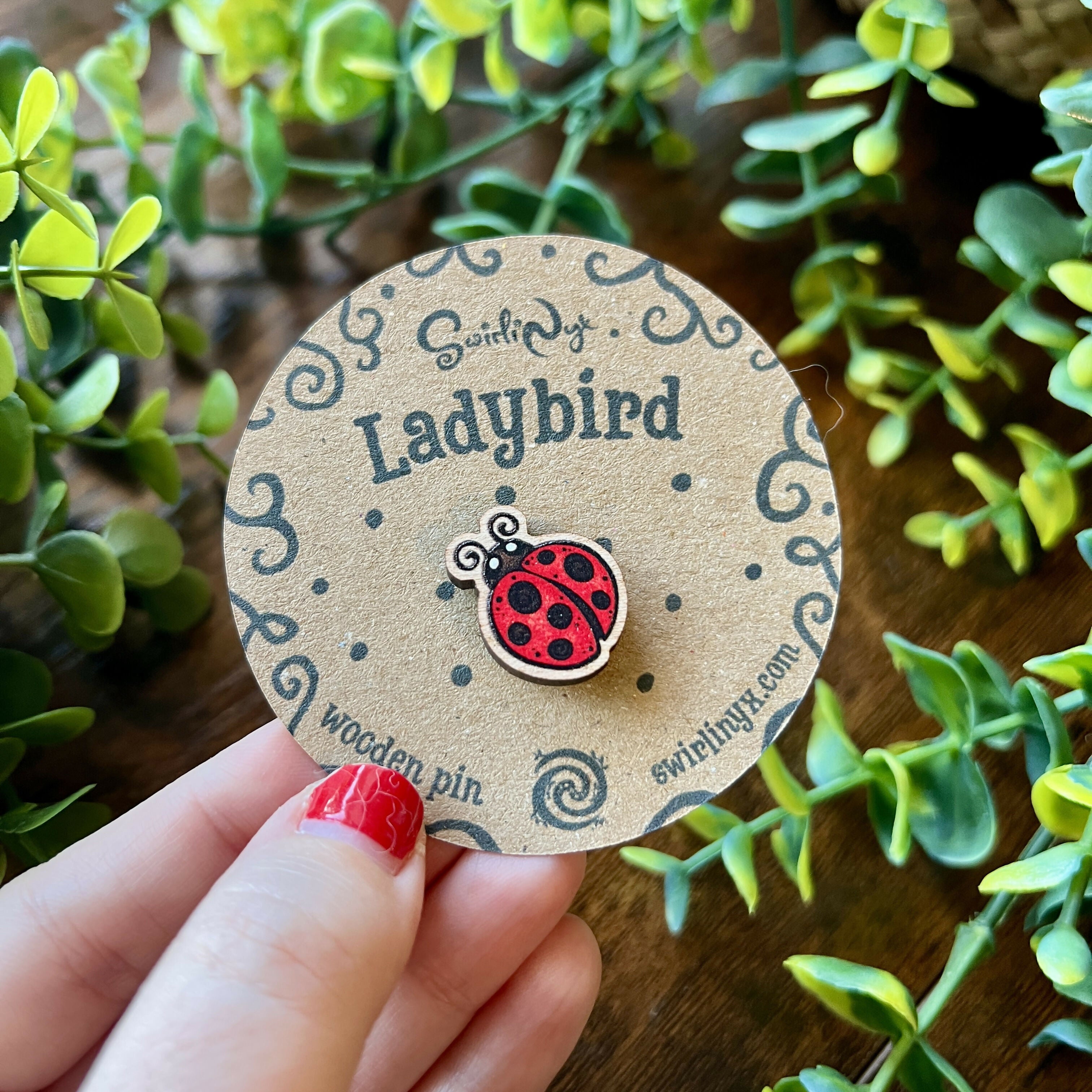 Mini Ladybird Wooden Pin