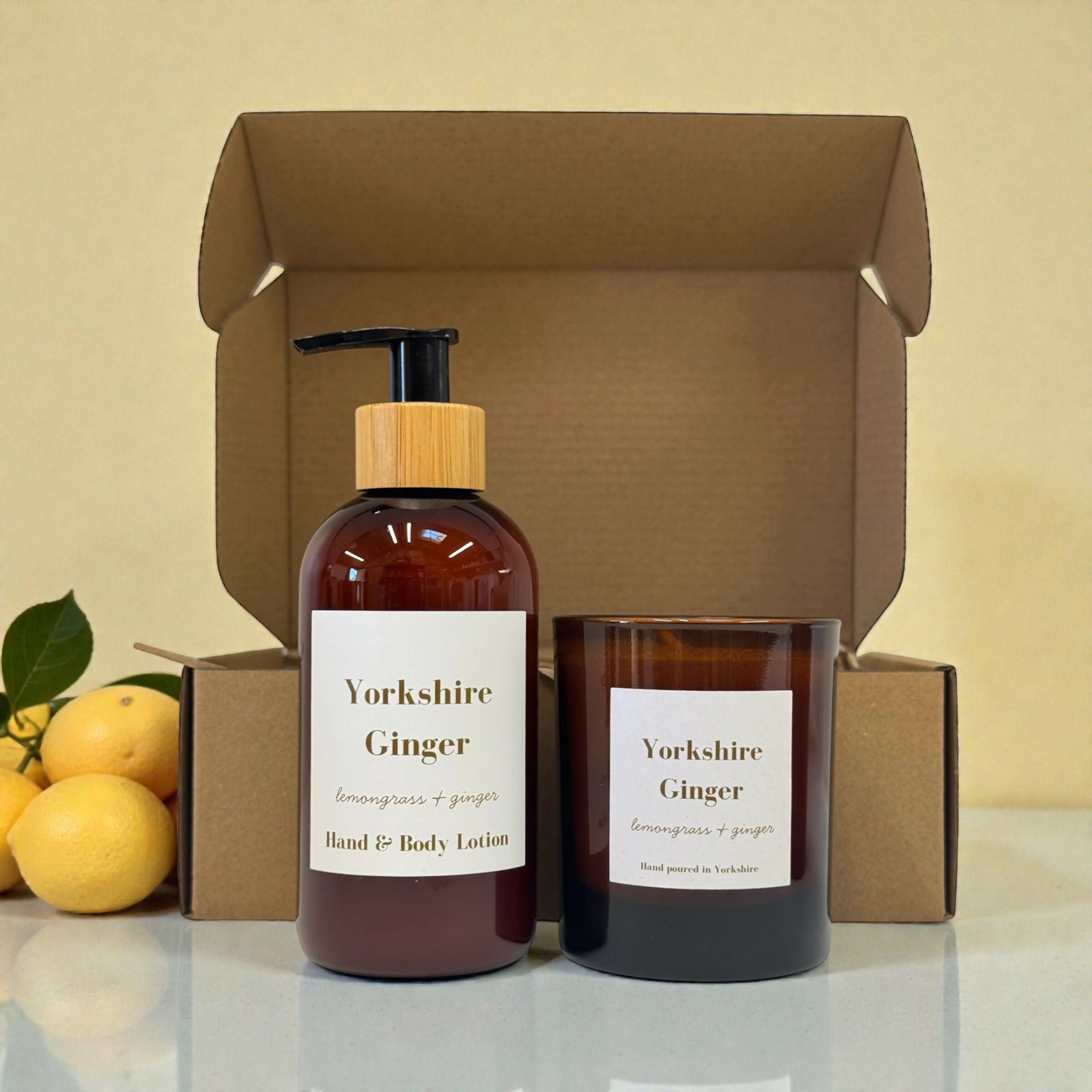 Yorkshire Ginger - Lemongrass and Ginger Candle and Hand Care Set