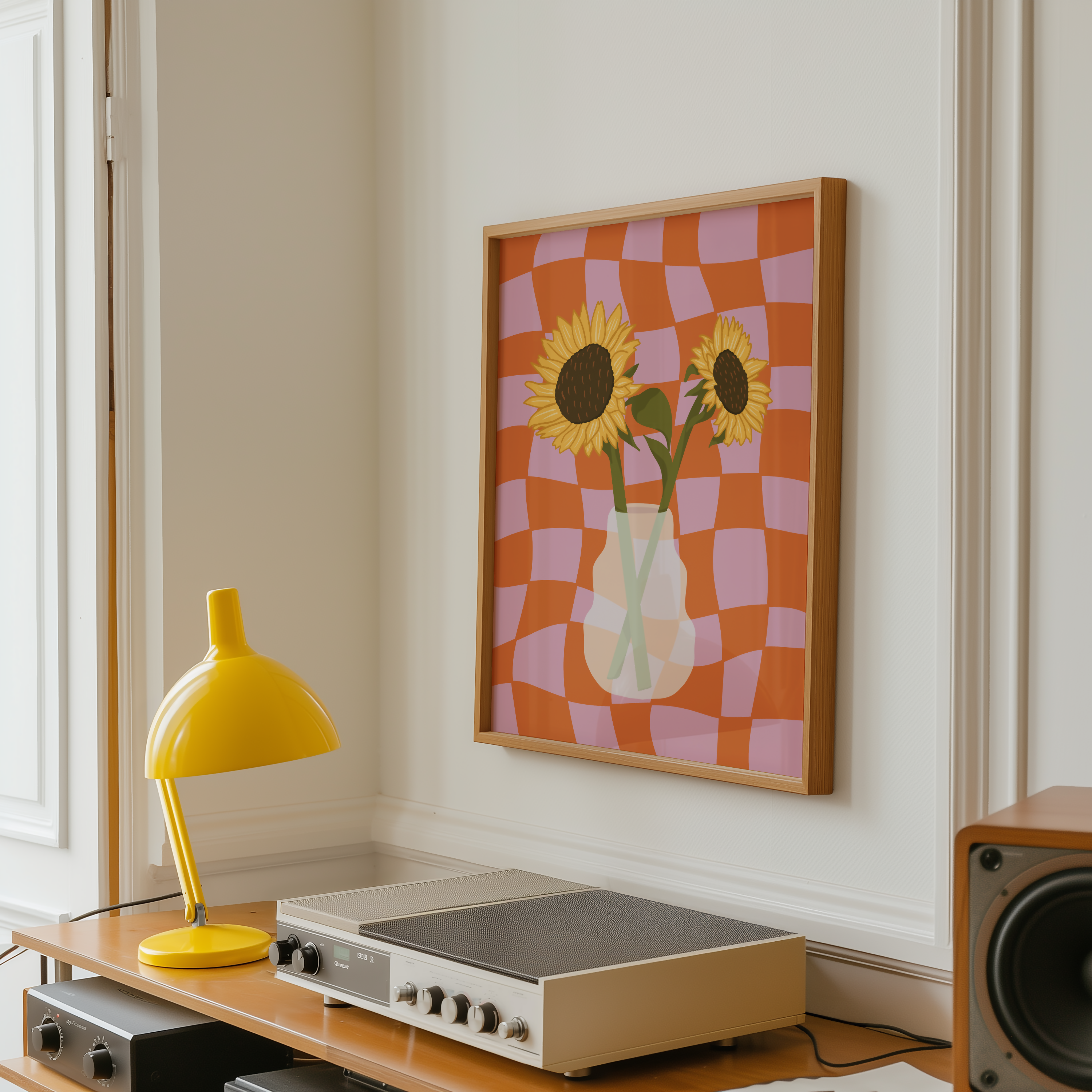 Sunflower Vase Print in Orange