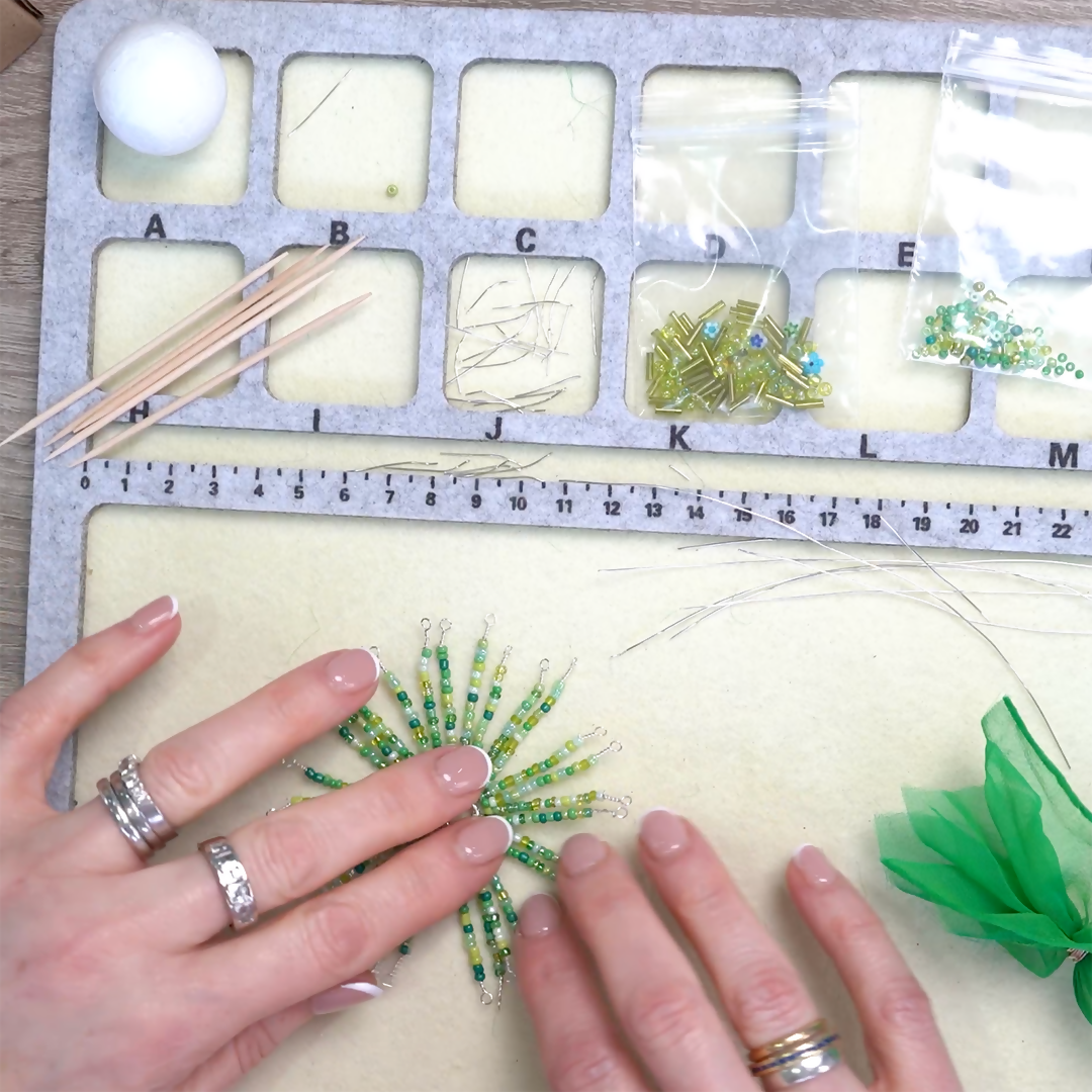 DIY Beaded Ball Cactus Kit with Terracotta Pot