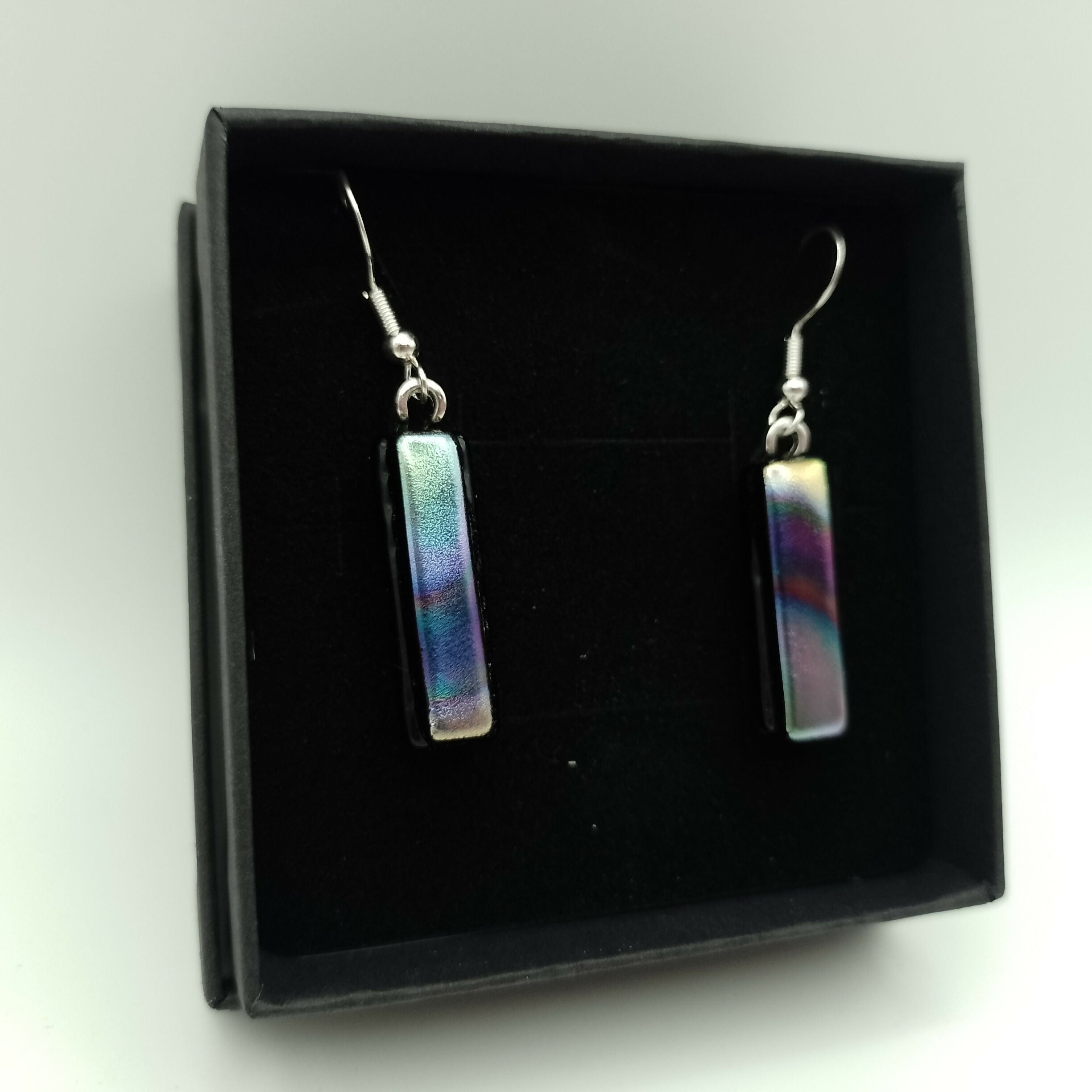 Fused Glass Dichroic Earrings