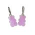 Sugar Coated Gummy Bear Hoop Drop Earrings in Lavender
