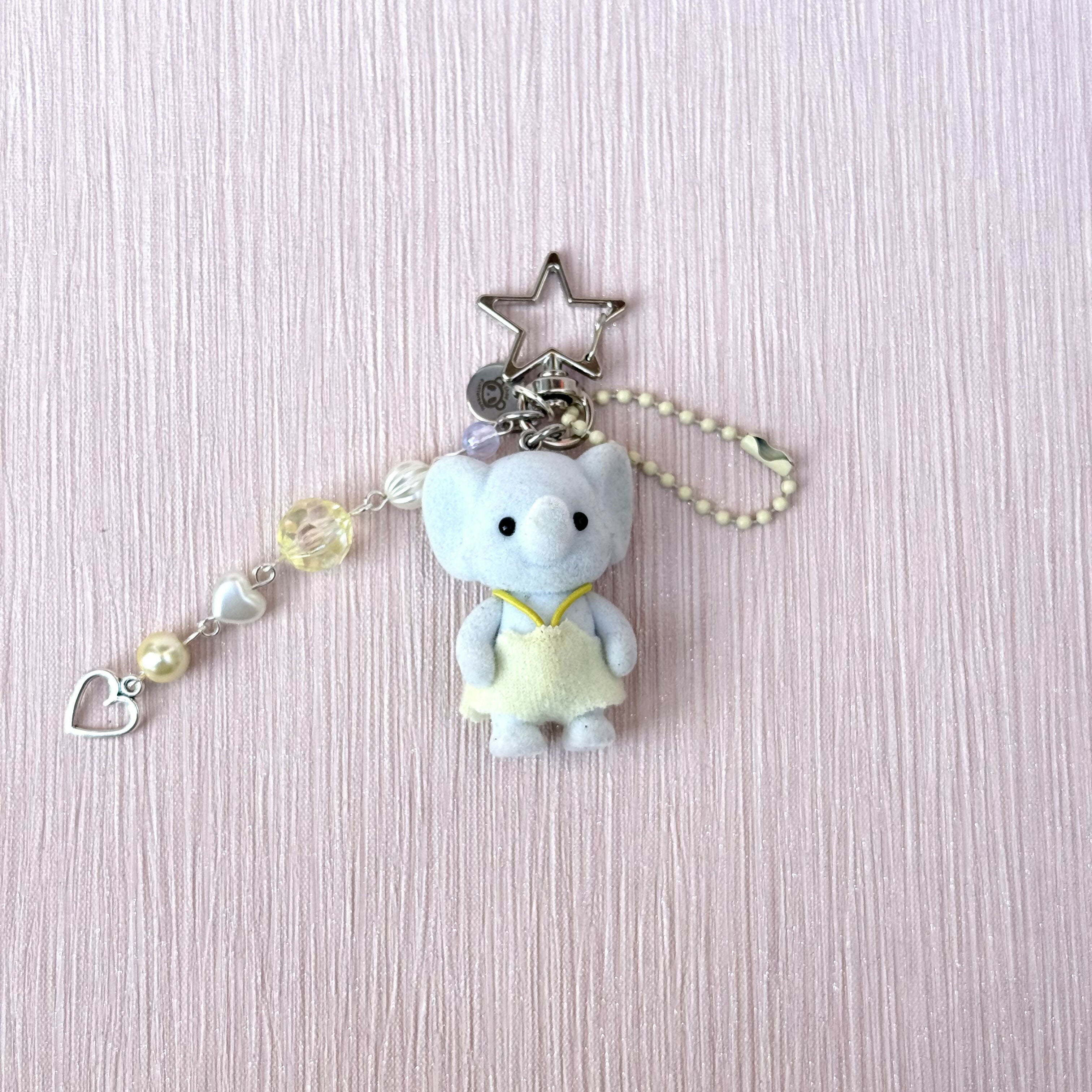 Baby Elephant Toy Trinket Keychain