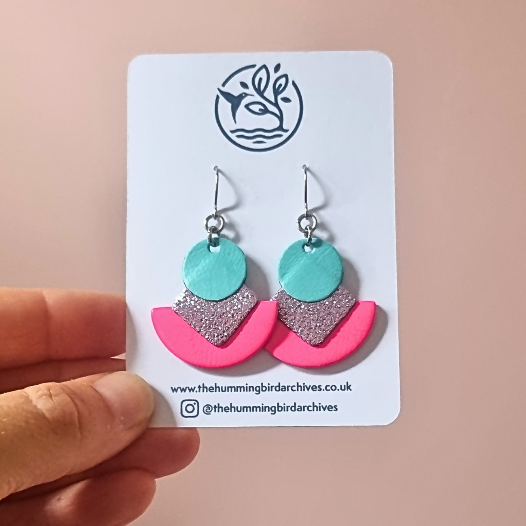 Pink and Turquoise Earrings