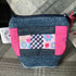 Handcrafted Mini Patchwork Lined Purse Made From Upcycled Jeans With Key Ring/Clip