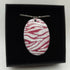Purple and White Striped Enamel Pendant